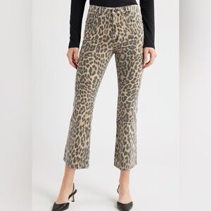 Good American NWT Lucky Leopard Print Standard Jeans Print Kick Flare Size 22